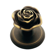 Rose Fixed Door Knob - Aged Brass Finis